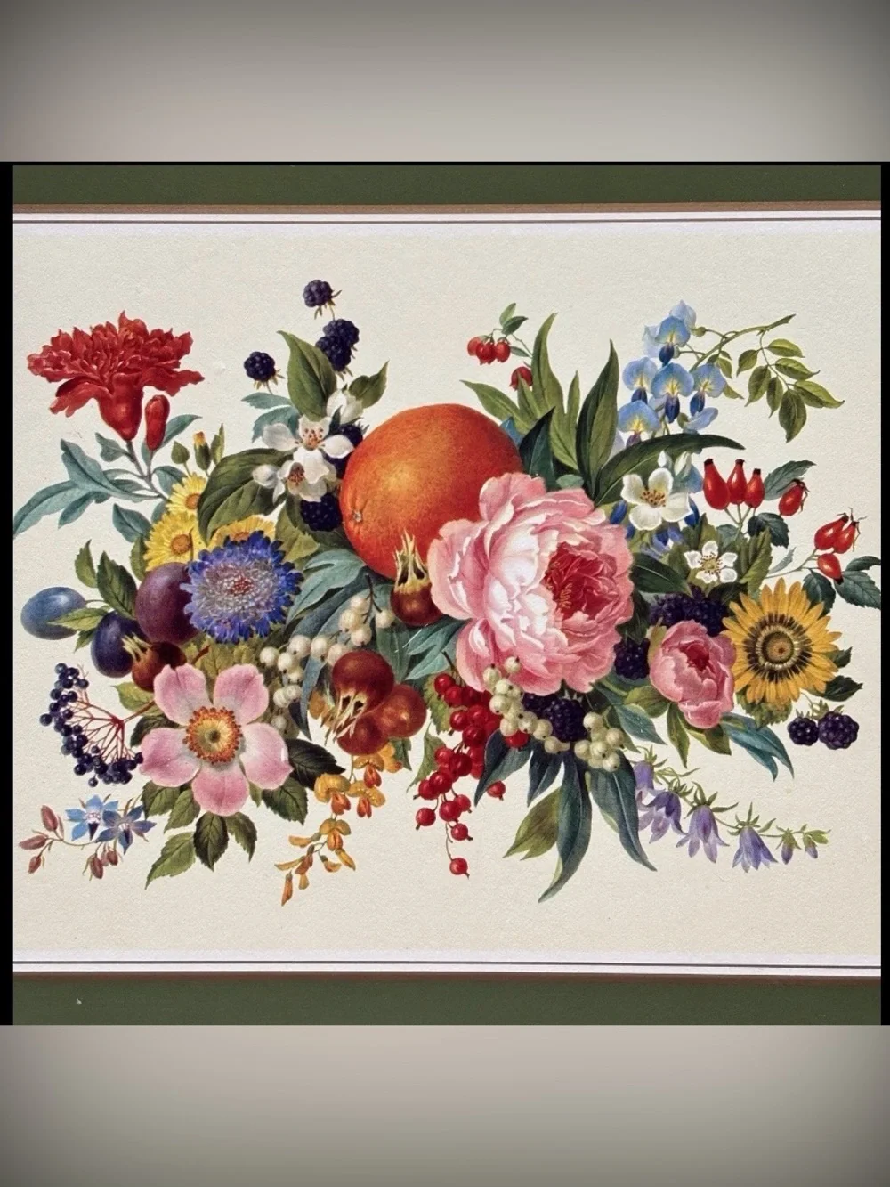 Pimpernel Vintage Botanical Meissen Floral Fruit Cork Backed Placemats Set of 4